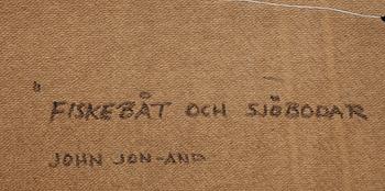 JOHN JON-AND, olja på papp-pannå, signerad.