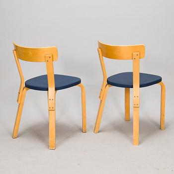 Alvar Aalto, stolar, 4 st, modell 69, Artek 1970/80-tal.