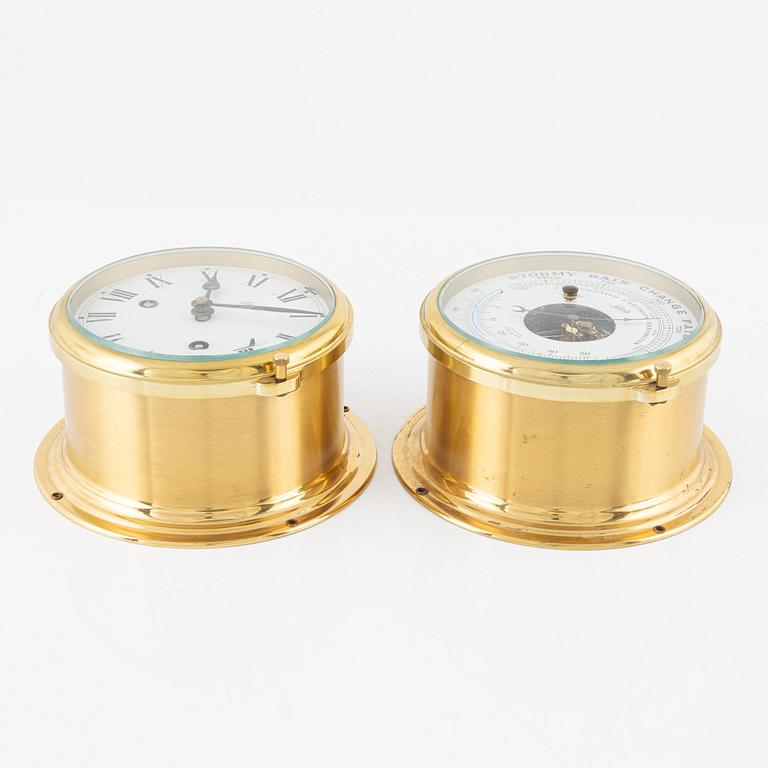 Barometer samt skeppsklocka, Schatz, 1900-talets andra hälft.