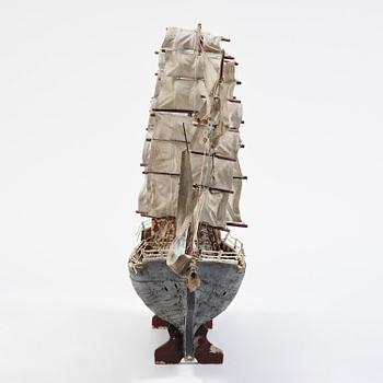 A modell of a ship from Brahestad, Finland, 19th century.
