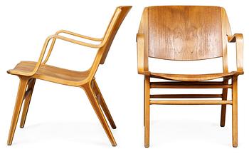 954. A set of 4 Peter Hvidt and Orla Molgaard Nielsen easy chairs, Fritz Hansen, Denmark 1950's.