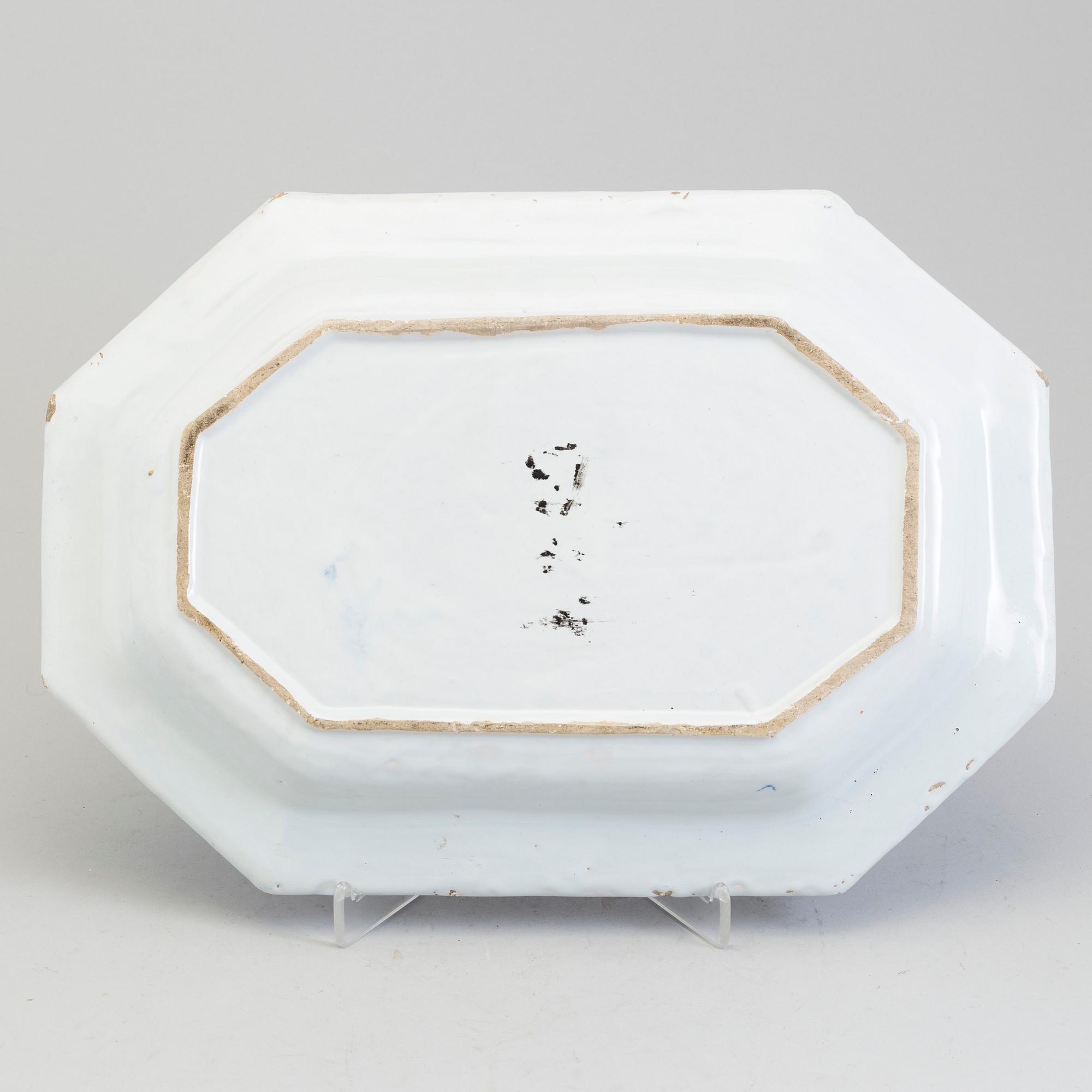 A Northern European faiance dish, 18th century.