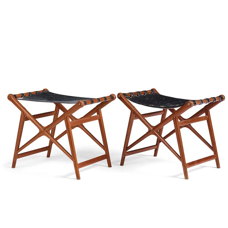 Erik Glemme, a pair of stools, Sweden 1940-50's.