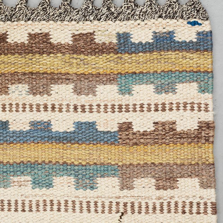 Märta Måås-Fjetterström, Matto, "Ljusa plador", flat weave, ca 202 x 134-135 cm, signed AB MMF.