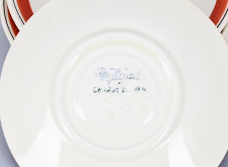 DOCKSERVIS, ÄGGKOPPAR ett par, samt FIGURIN, 11 delar, Flintgods, "Snövit" Walt Disney, bla.Rörstrand, 1900-talets mitt.