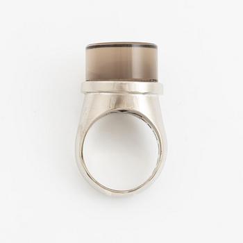 Sigurd Persson, ring 18K white gold with smoky quartz, Stockholm 1963.