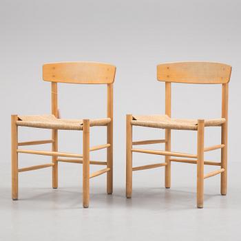 BØRGE MOGENSEN, two beech 'J39' chairs, Denmark.