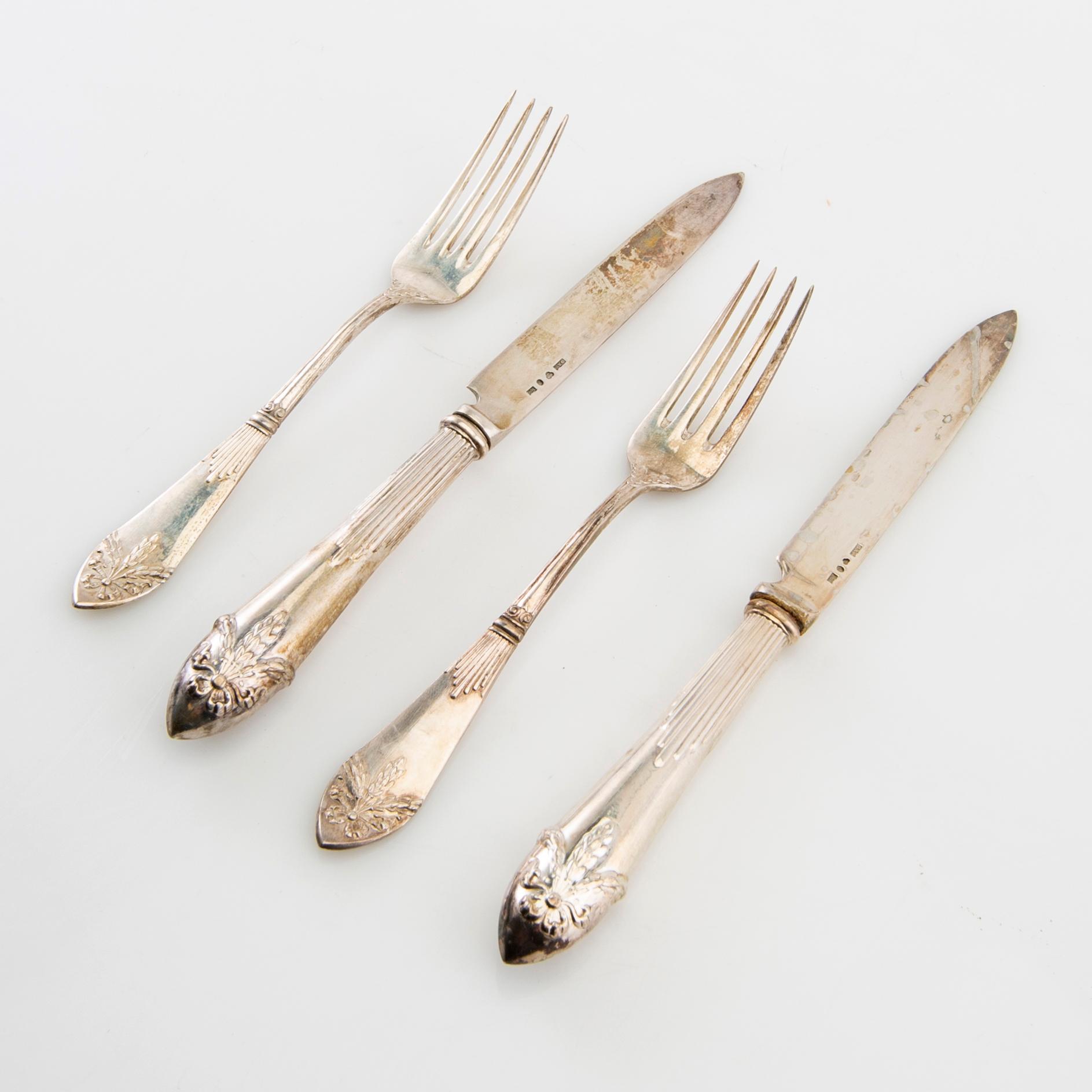 Bestick  24 st silver CG Hallberg/GAB Stockholm 1910/20-tal.