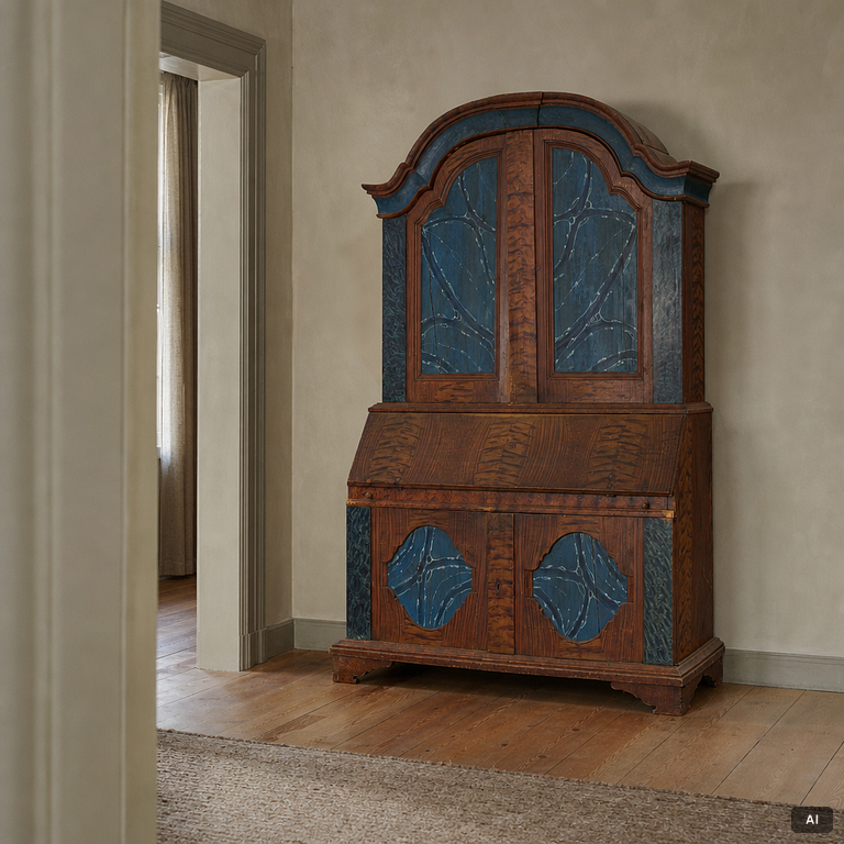 A writing cabinet, Värmland, dated 1862.