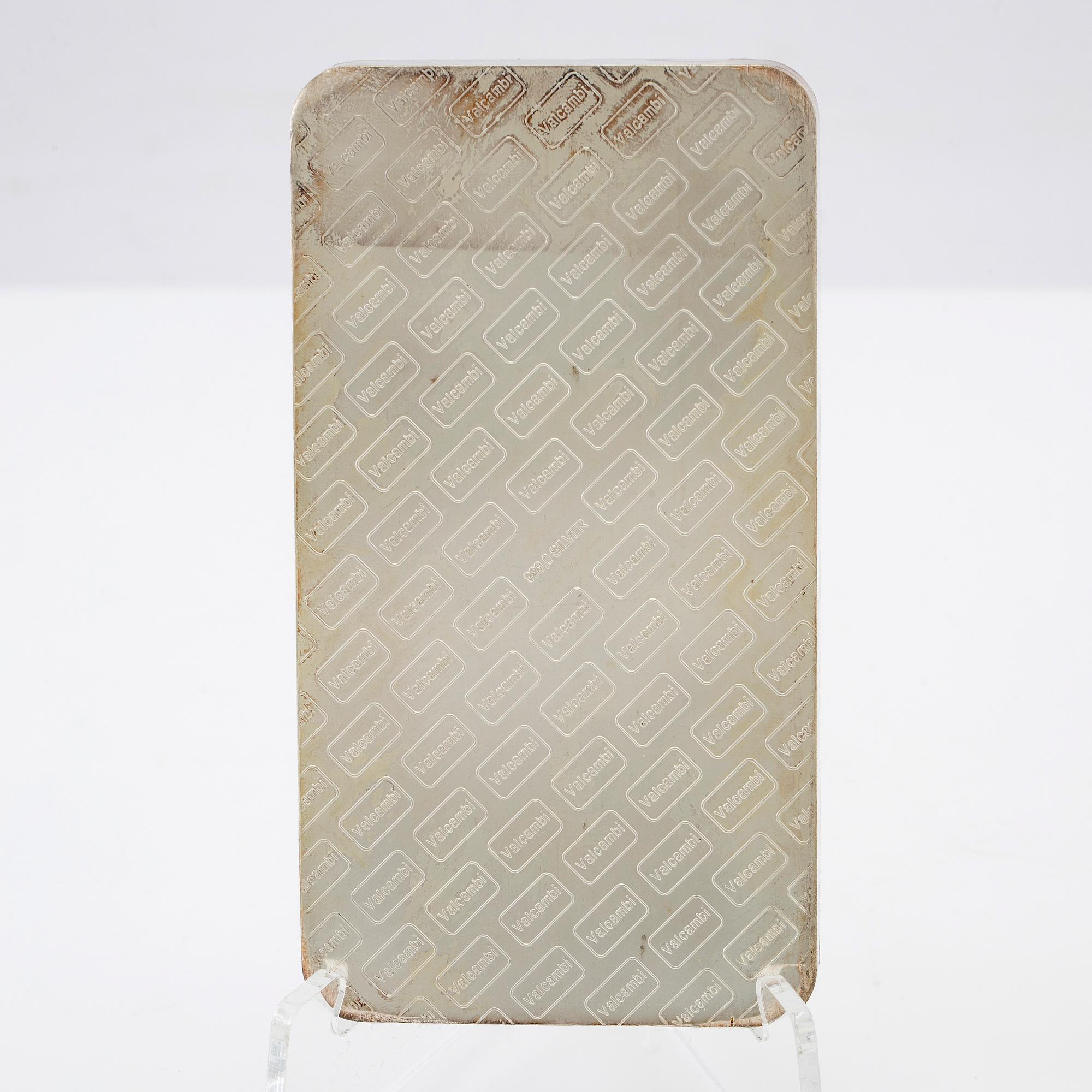 Silver bar 1kg 999 Valcambi Suisse.