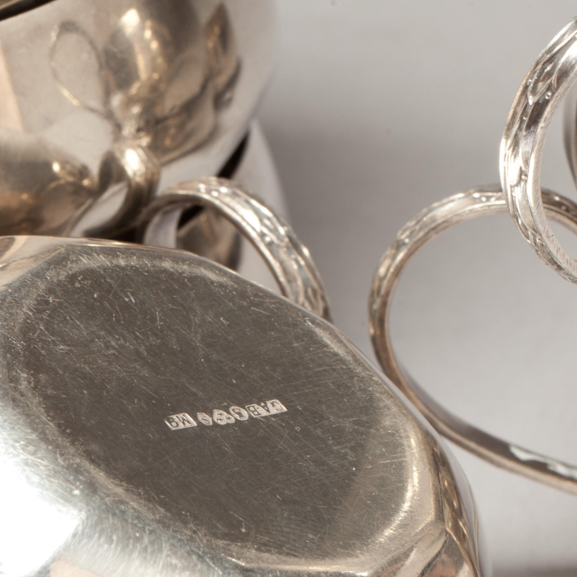 PUNSCHMUGGAR, 12 st. Silver G.A.B 1950/60-tal. 390g.