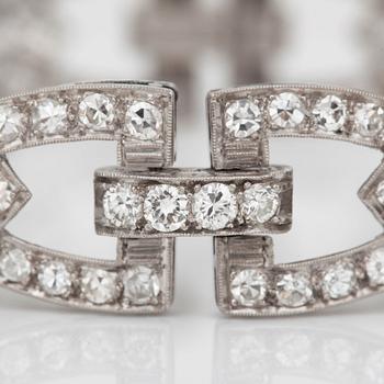 ARMBAND, Art Deco, med äldre slipade diamanter, totalt ca 7.50 ct.