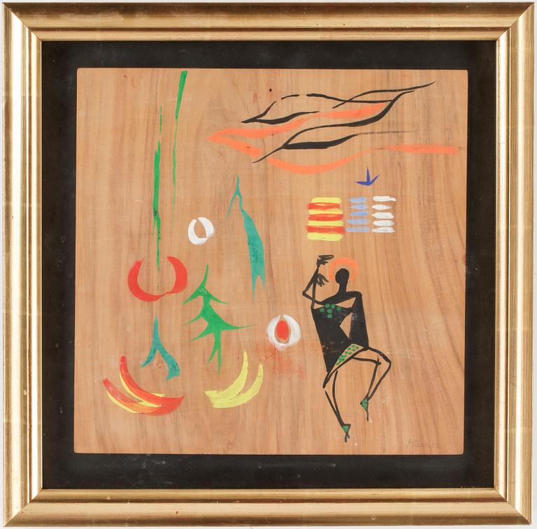 STELLAN MÖRNER, blandteknik på pannå, signerad.