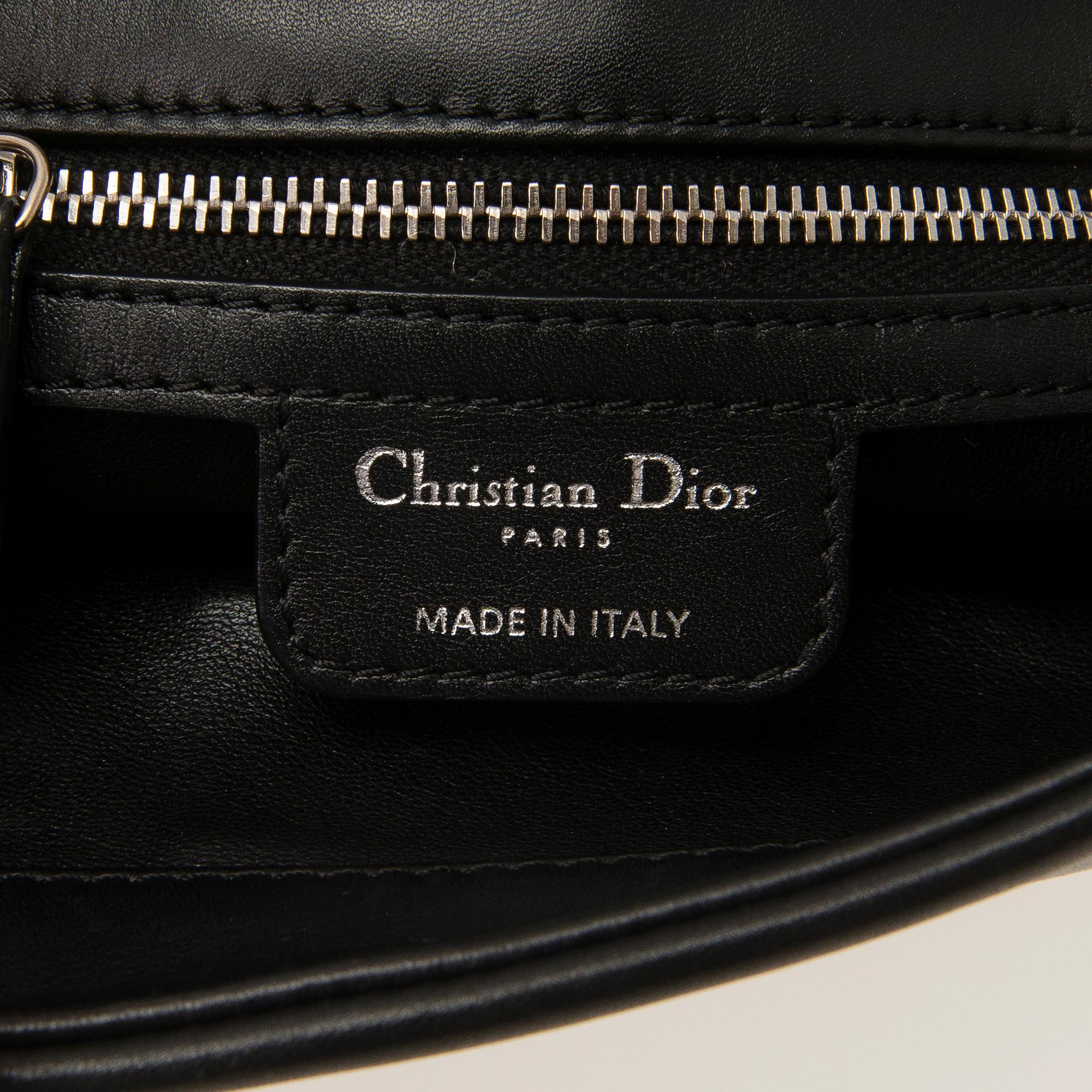 CHRISTIAN DIOR, Black Leather Demi Lune Small Flap Bag.