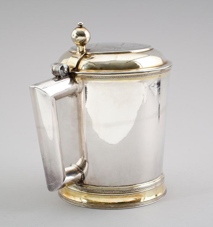 A Swedish early 19th century parcel-gilt tankard, marks of Magnus Söderberg, Visby 1810.