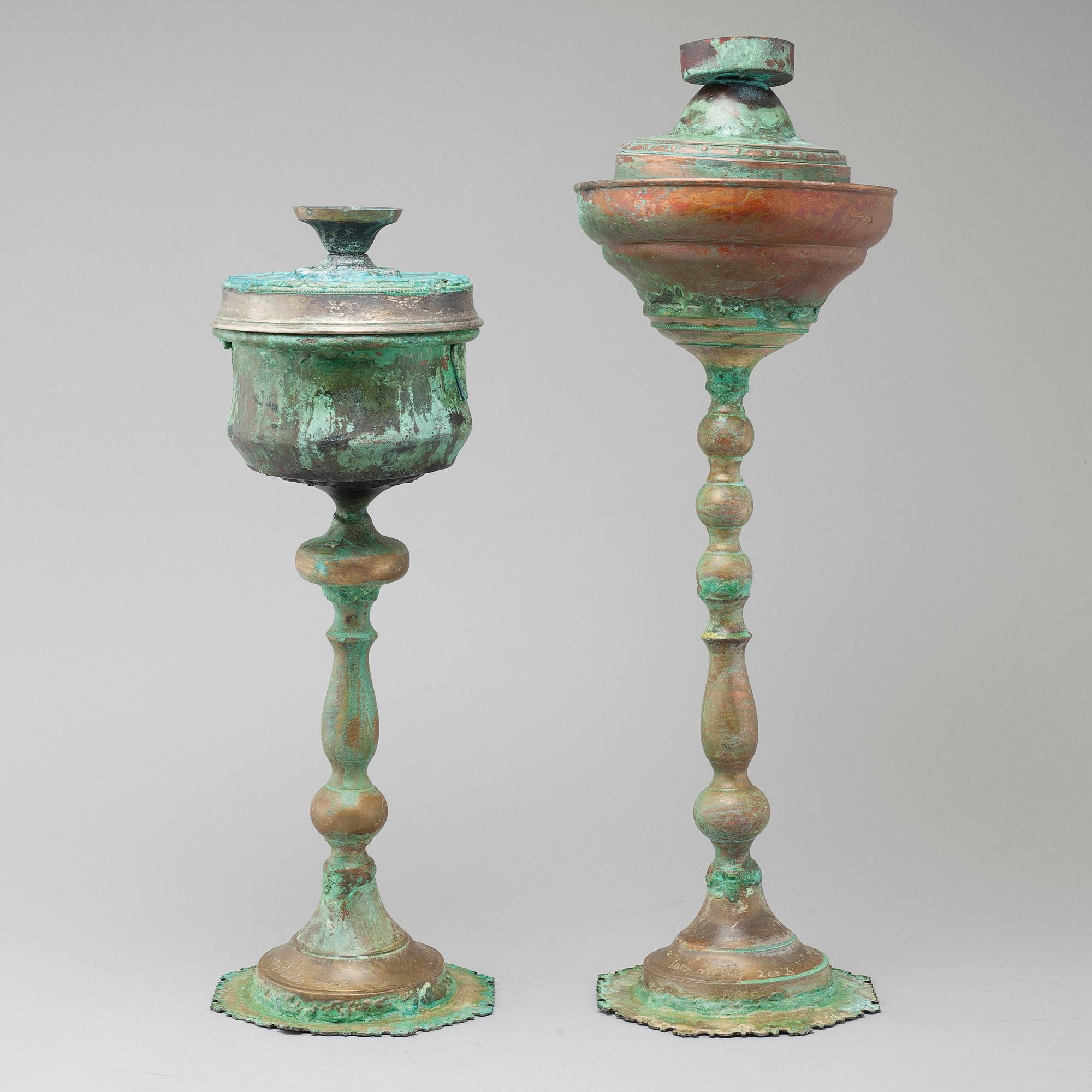 a two part sculpture, signed and dated 2003.