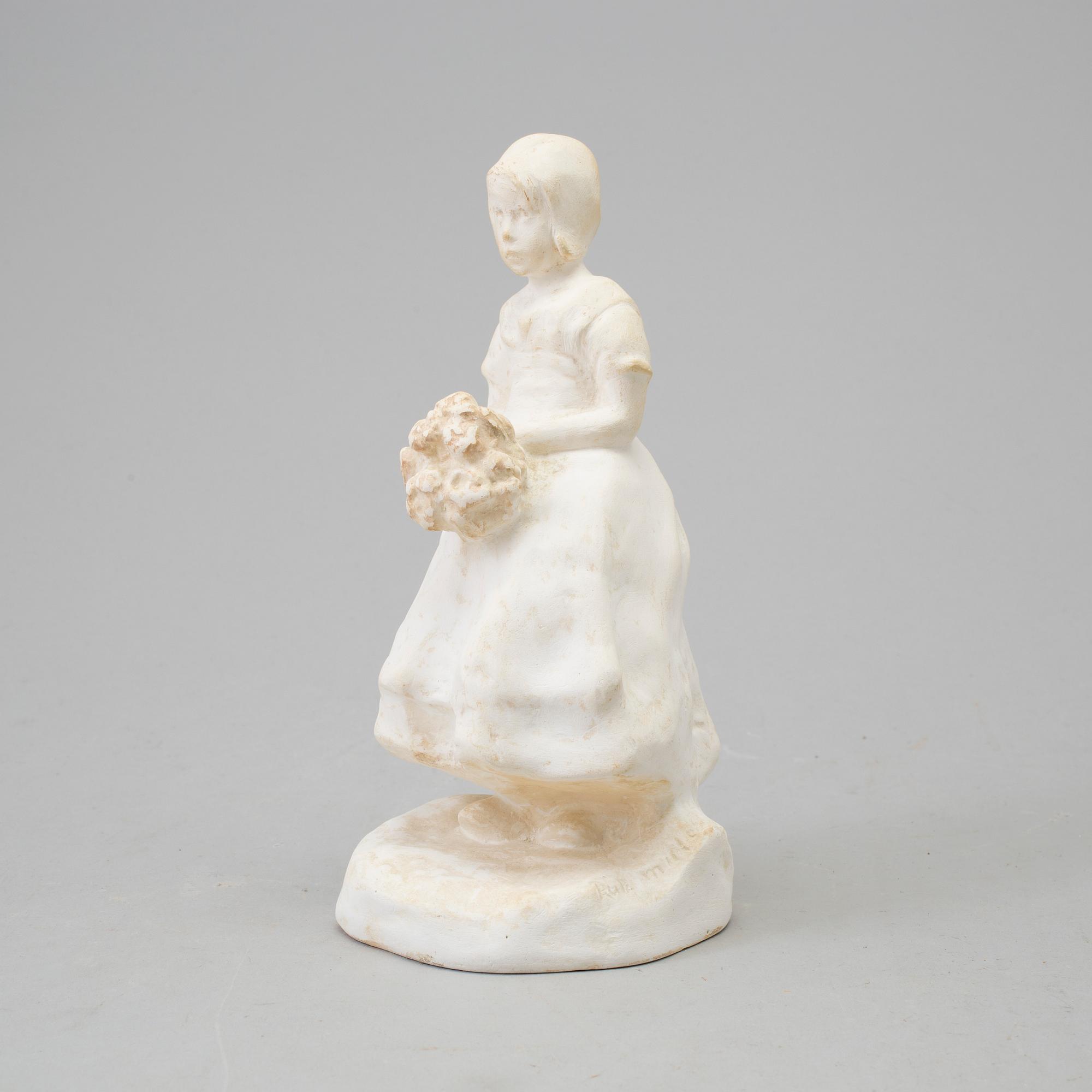 RUTH MILLES, signed, plaster.