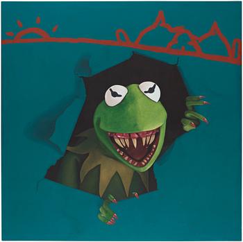 Bjarne Melgaard, "Untitled (Kermit as Tyrannosaurus Rex, Jurassic Park)".