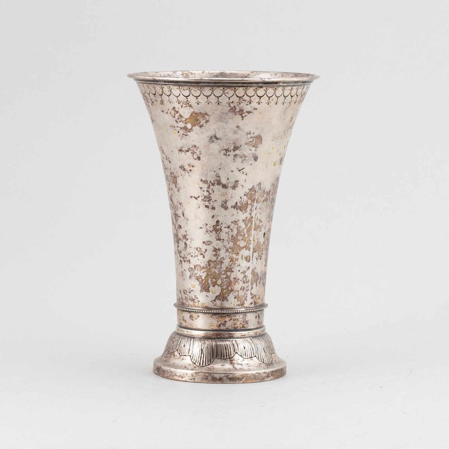 A silver vase, K Anderson, Stockholm, 1908.