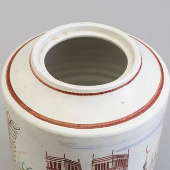 LARS THORÉN, urna med lock, stengods, Rörstrand -47.