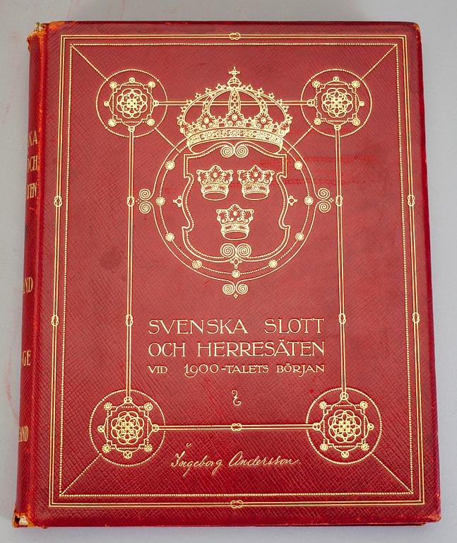 SVENSKA SLOTT OCH HERRESÄTEN VID 1900-TALETS BÖRJAN, 5 vol, Nordisk Familjeboks Tryckeri, Stockholm, 1909-1914.