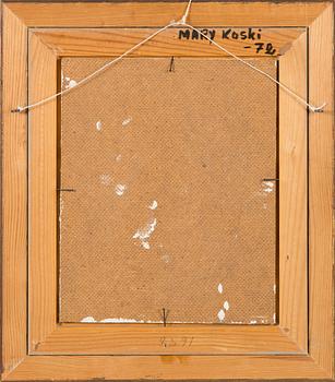 Mary Koski, oil on board, signed.