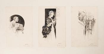 Carl Larsson, "Pennteckningar till Anna Maria Lennergrens samlade skaldeförsök" (Drawings for Anna Maria Lenngrens collected poems).