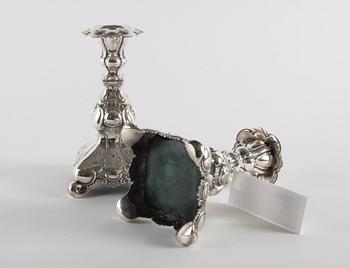 LJUSSTAKAR, ett par, silver, GAB 1949, barockstil.