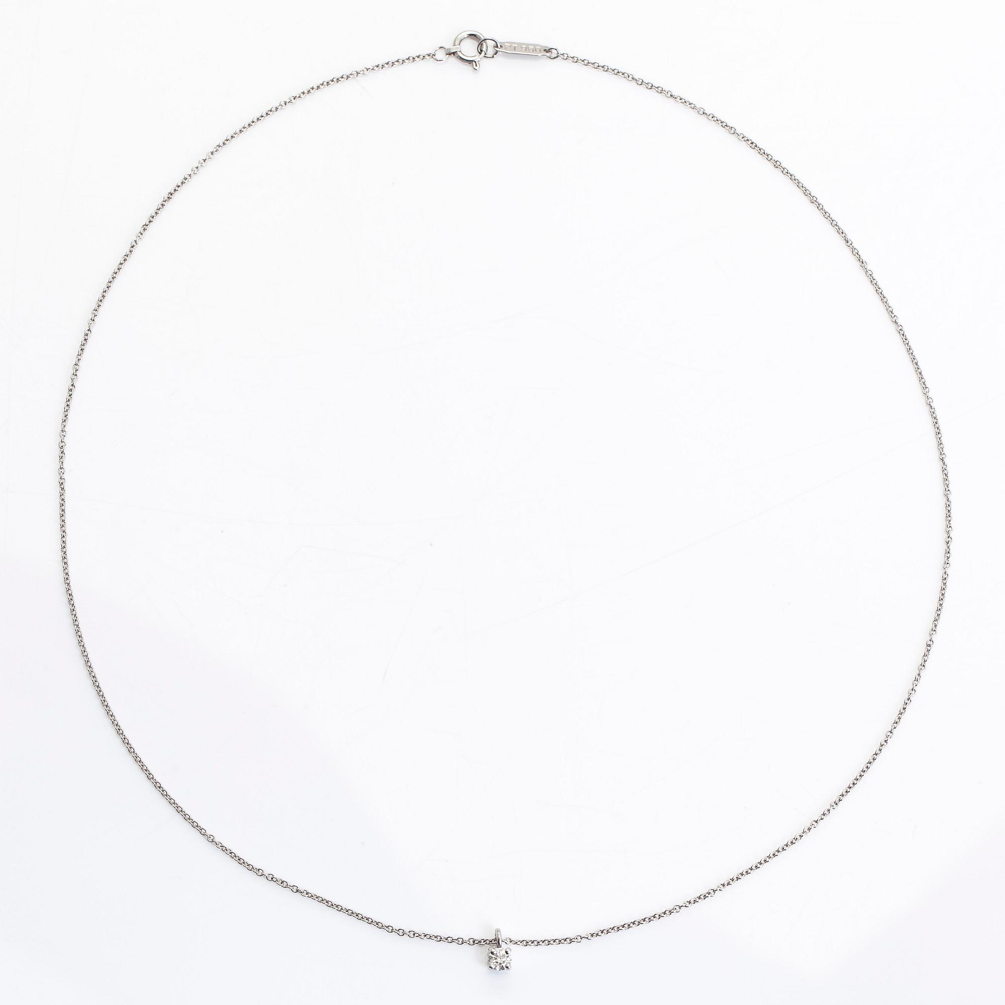 Tiffany & Co, halsband, platina, briljantslipad diamant ca. 0.11 ct.