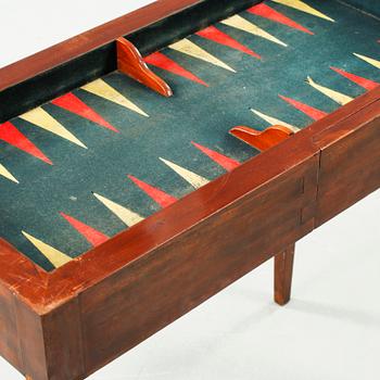 SPELBORD MED BACKGAMMON, omkring 1900.