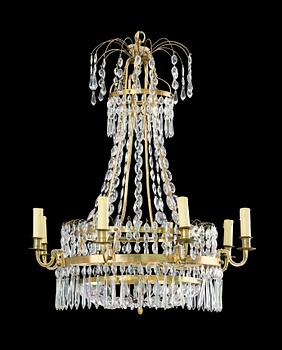 932. A late Gustavian eight-light chandelier.