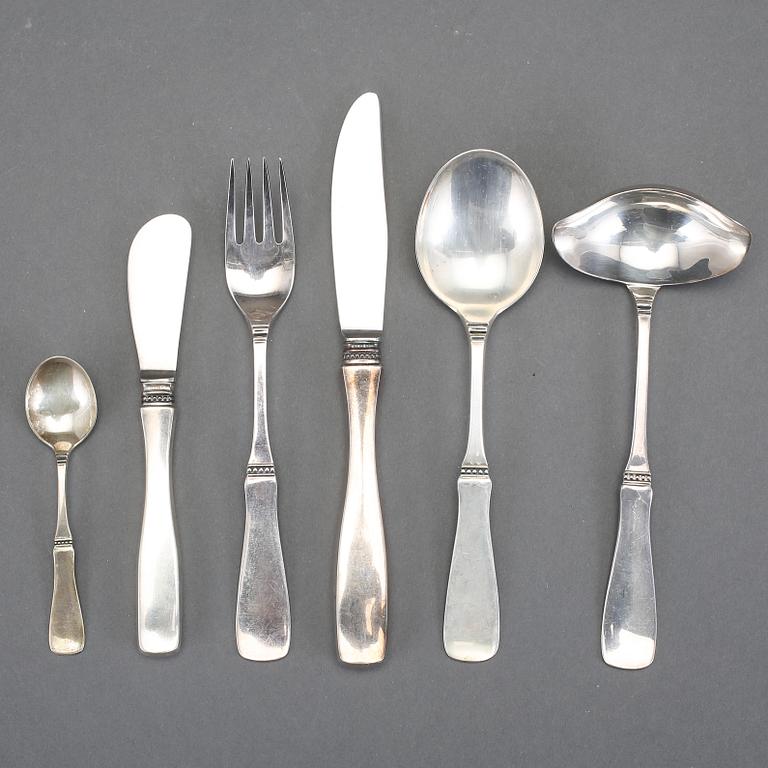 BESTICKSERVISDELAR, 48 st, "Uppsala", MGAB samt MEMA, 1900-talets andra hälft. Vikt exkl delar med stålblad ca 1290 g.