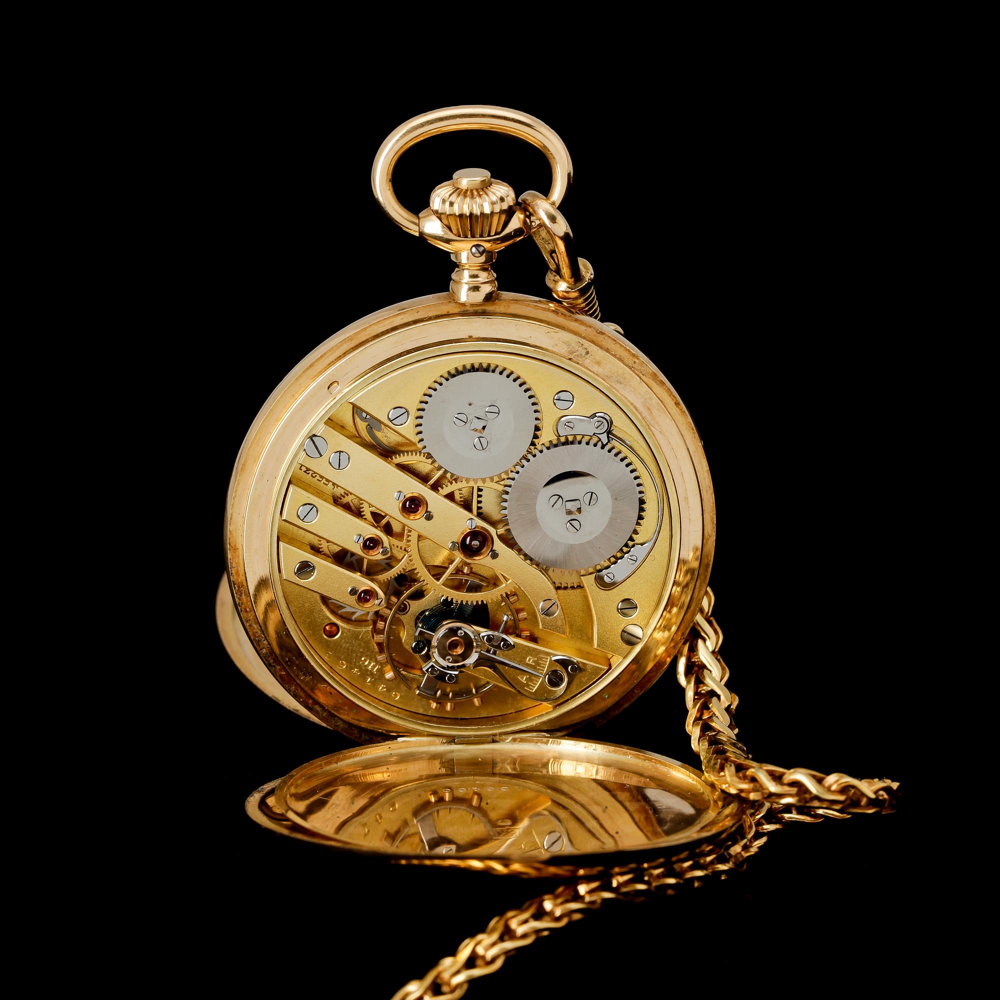 HERRFICKUR, savonett, 18k guld, IWC, International Watch Co, Schaffhausen.  1900-talets början,