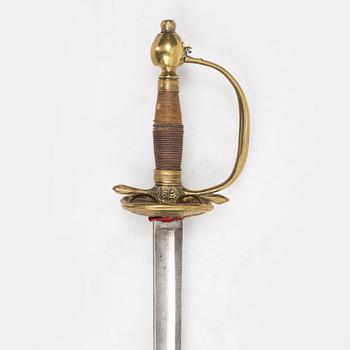 Värja svensk, för infanteriofficer, 1800-talets första hälft.