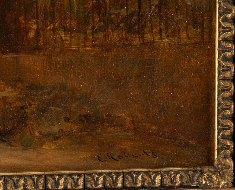 Okänd konstnär, 1800-tal, olja på duk, signerad E. Roberts.