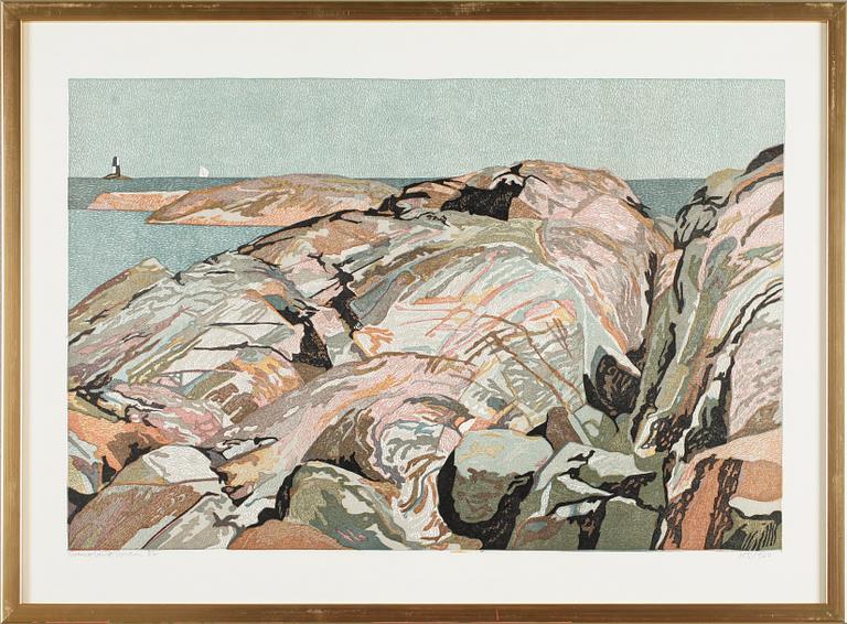 SVENOLOV EHRÉN, färglitografi, signerad, daterad 87 och numrerad 158/360.