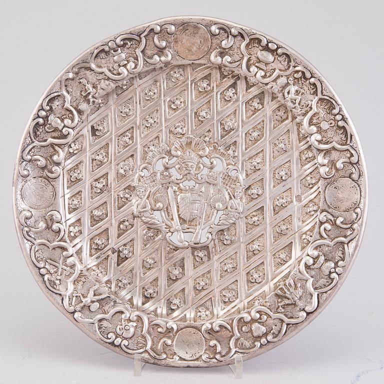 A PLATE, silver, Austria 1847.