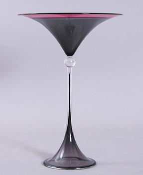 SKÅL PÅ FOT, glas, Wilke Adolfsson, sign och dat -89.