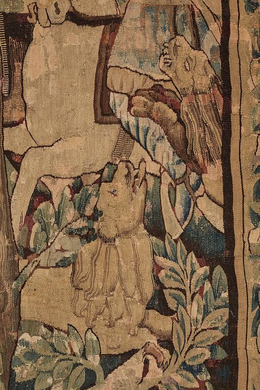 A TAPESTRY, "Lion hunting", tapestry weave, Flanders the middle of the 17th century, possibly Oudenarde, ca 262 x 249 cm.