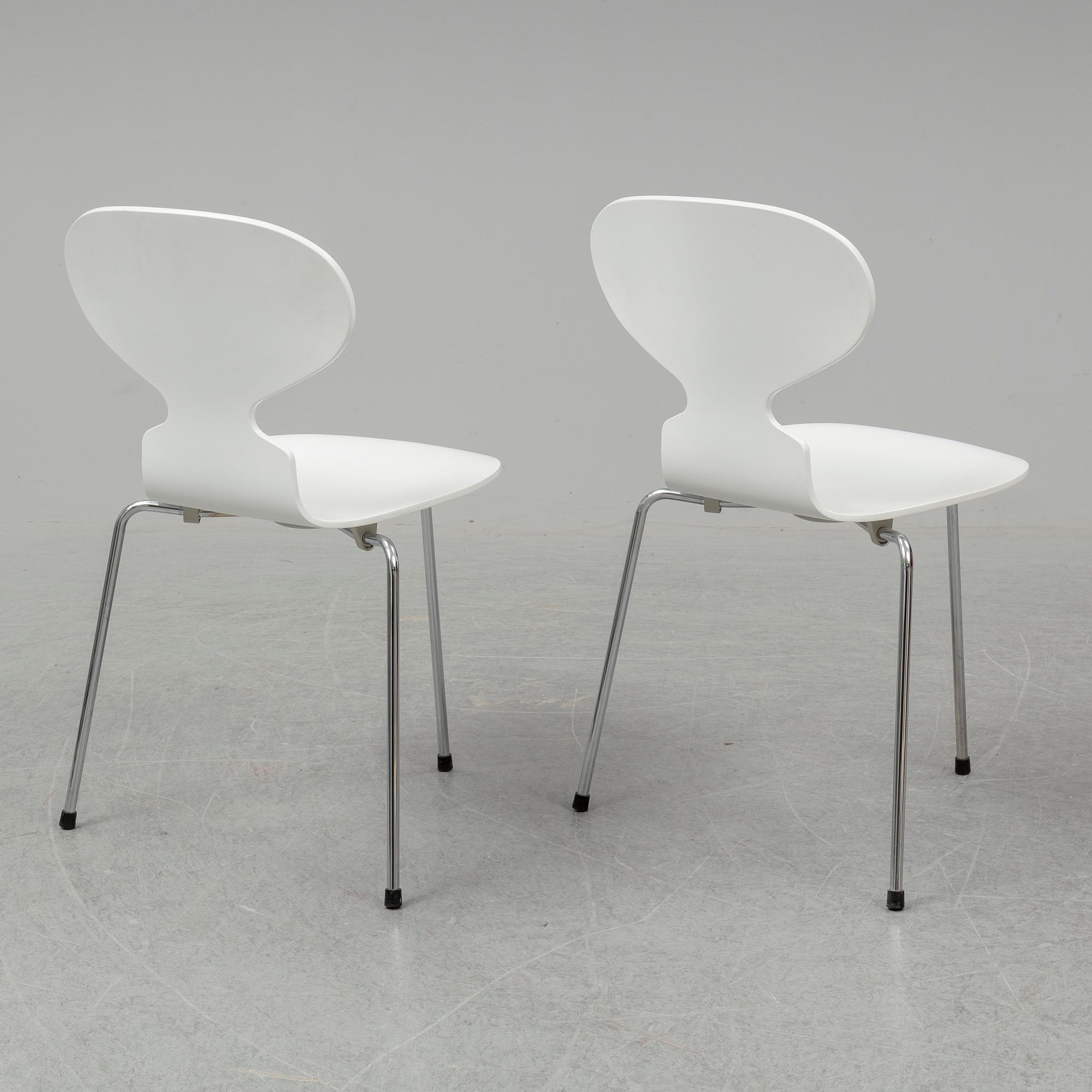 ARNE JACOBSEN, stolar, 6 st, "Myran", Fritz Hansen, Danmark, 2004.