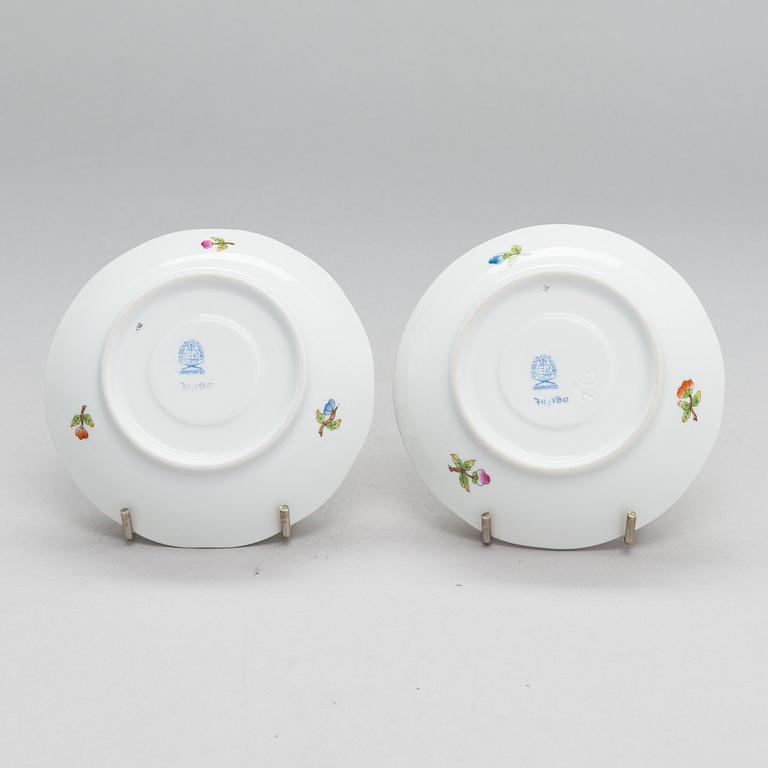 A Herend Queen Victoria VBO porcelain coffee set and two trinket boxes, totally 19 pieces, Hungary.