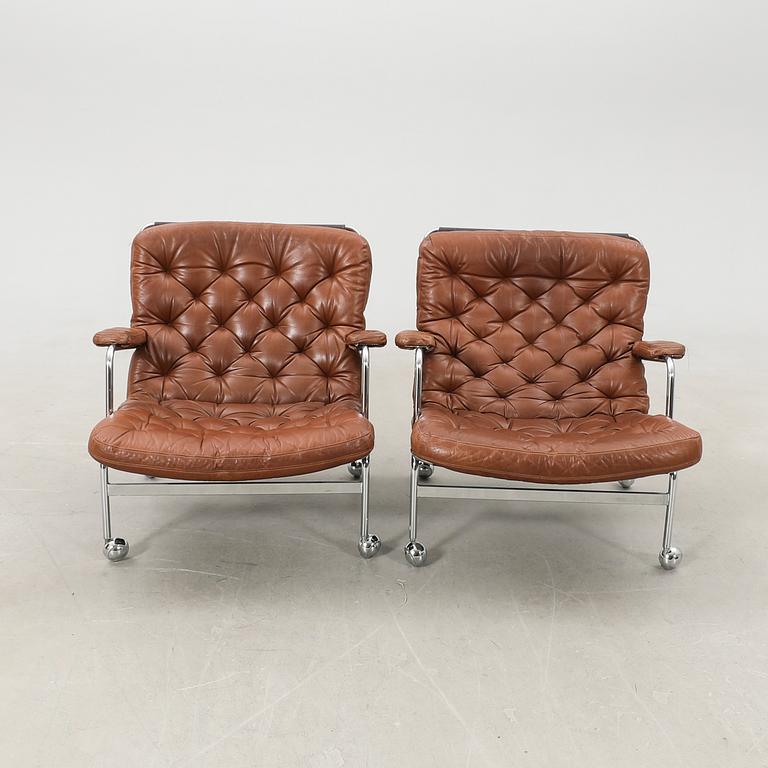 Bruno Mathsson, armchairs, a pair, "Karin" for Dux, late 20th century.