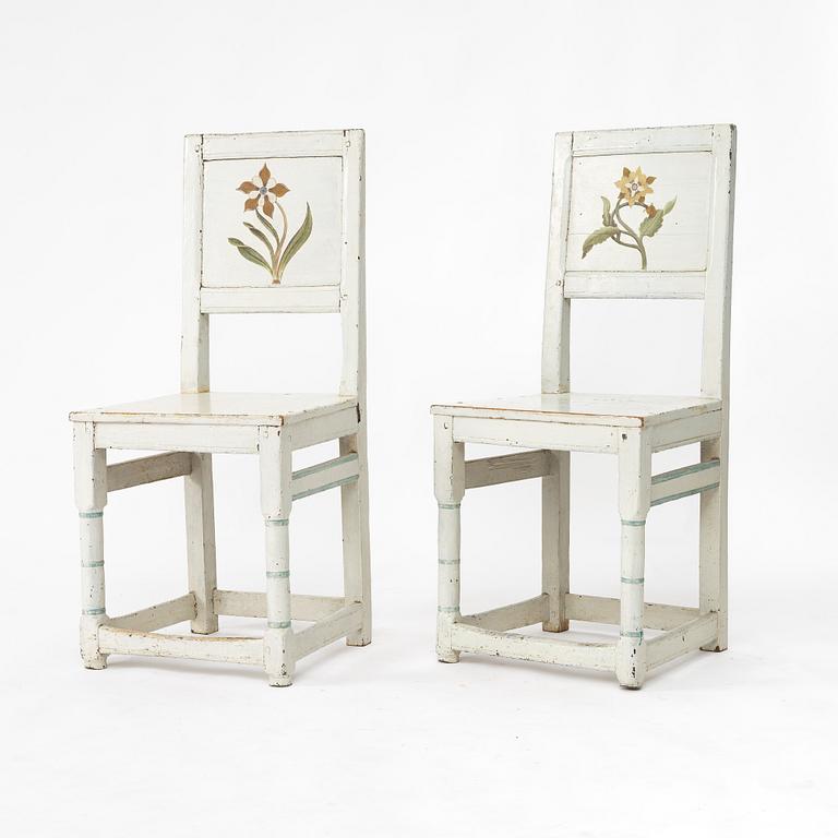 A pair of Swedish chairs, 18th/19th century.
