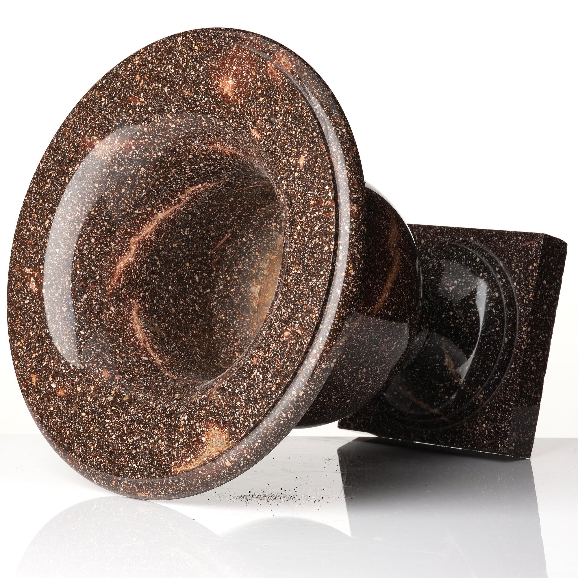 A Swedish early 19th century porphyry urn.