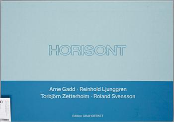 GRAFIKMAPP, 4 blad, "Horisont", bla Roland Svensson, sign o nr 209/360, 1978.