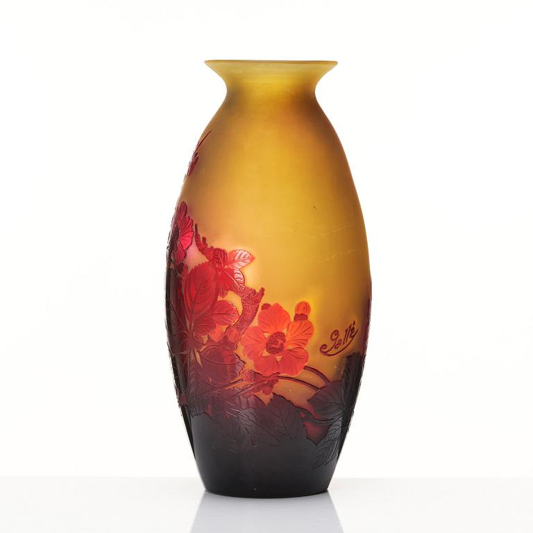 Emile Gallé, an Art Nouveau cameo glass vase, Nancy France.