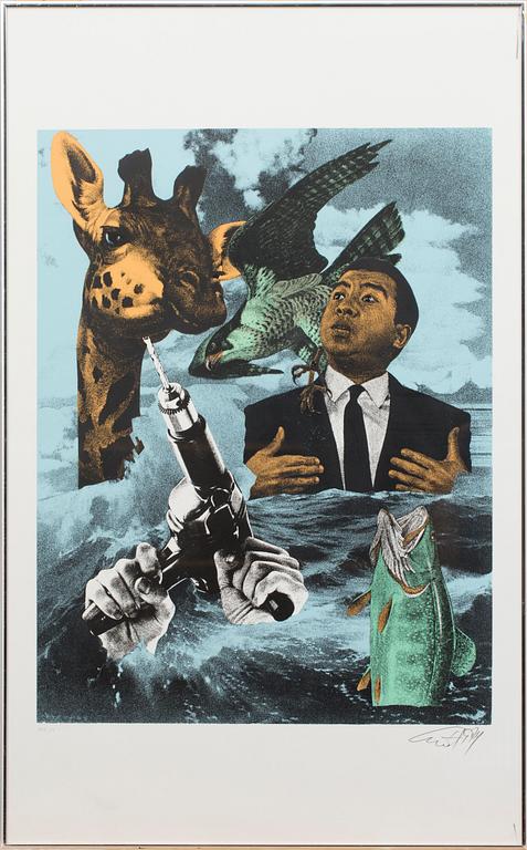 ERRÓ, GUDMUNDUR GUDMUNDSSON, färgserigrafi, signerad och numrerad 109/150, daterad 1974.