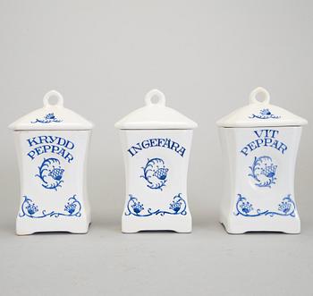 SPECERIBURKAR/KRYDDUPPSATS, 20 st, "Blåklocka", Rörstrand, i produktion 1923-1930-tal.