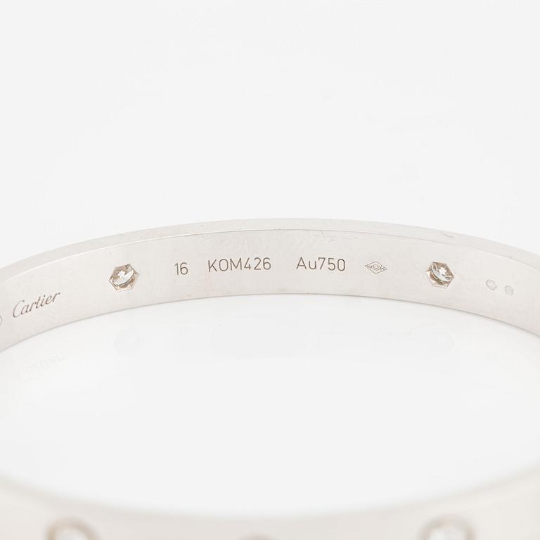 Cartier armband "Love" 18K vitguld med runda briljantslipade diamanter.
