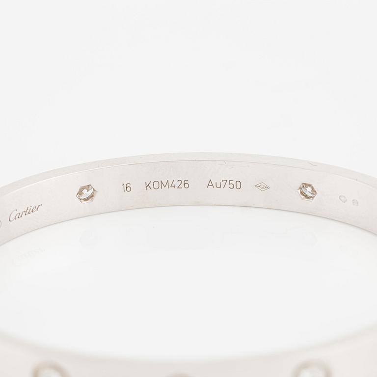 A Cartier bracelet "Love" in 18K white gold set with round brilliant-cut diamonds.